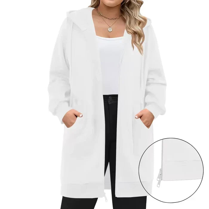 SoftHood™ • Long manteau à capuche pour femme, chaud et confortable