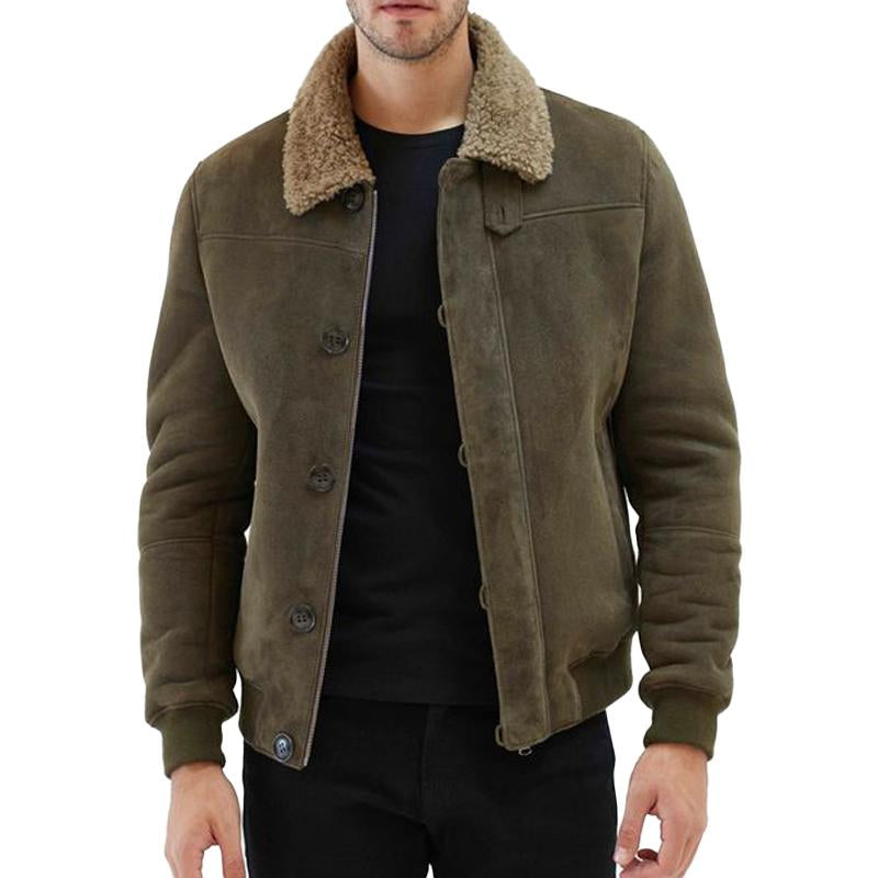Veste vintage en daim de couleur unie pour hommes | Zavon