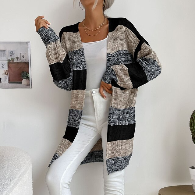Pull long tricoté patchwork | Zavon