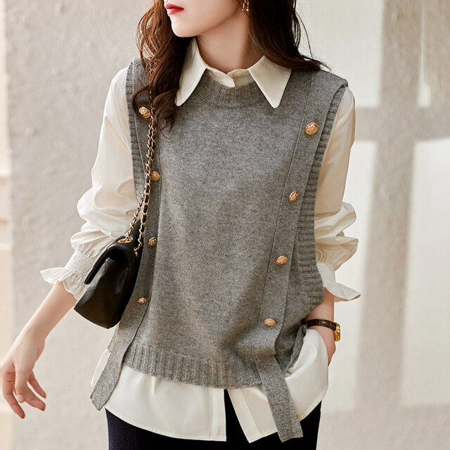 Gilet tricoté uni | Zavon