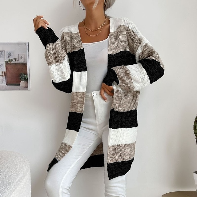 Pull long tricoté patchwork | Zavon