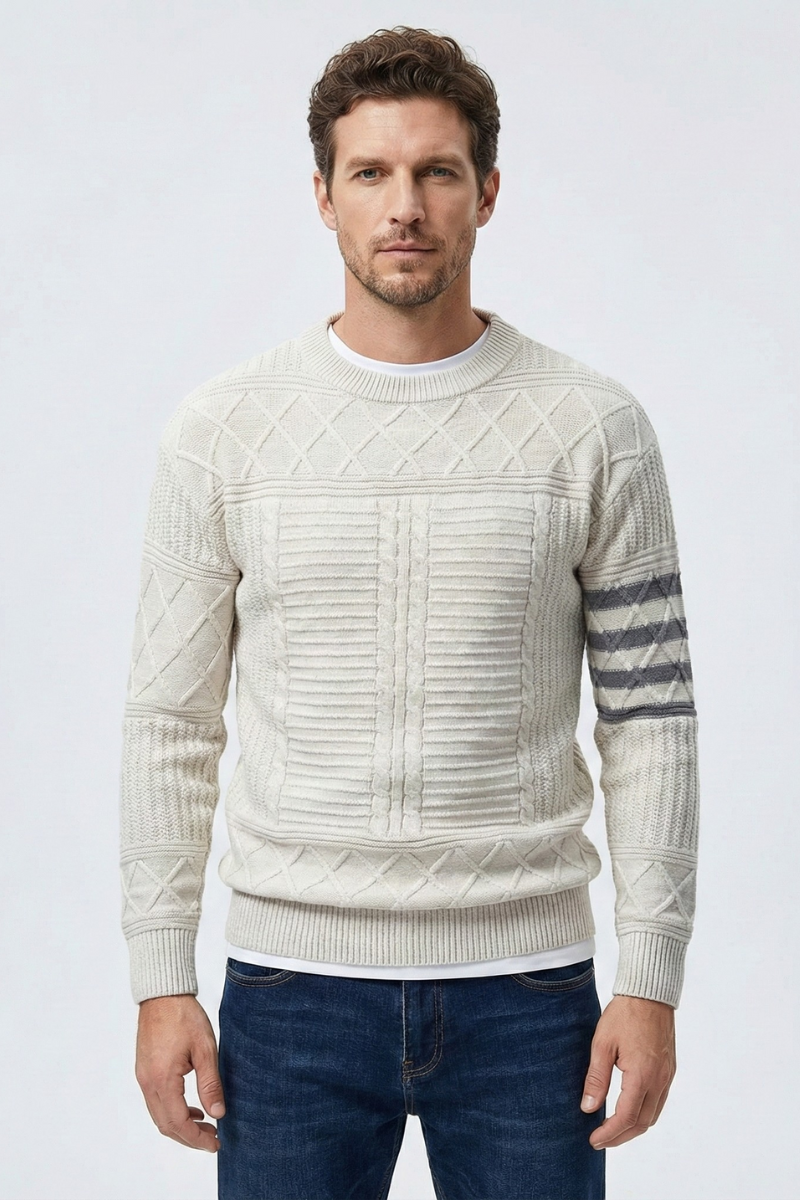 Pull col rond torsadé Warren | Zavon
