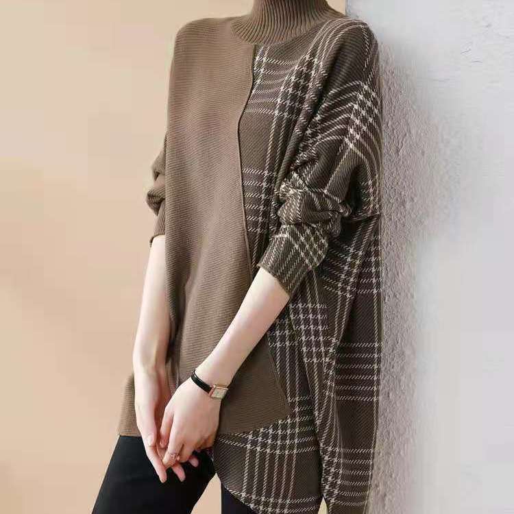 Pull à col roulé patchwork | Zavon