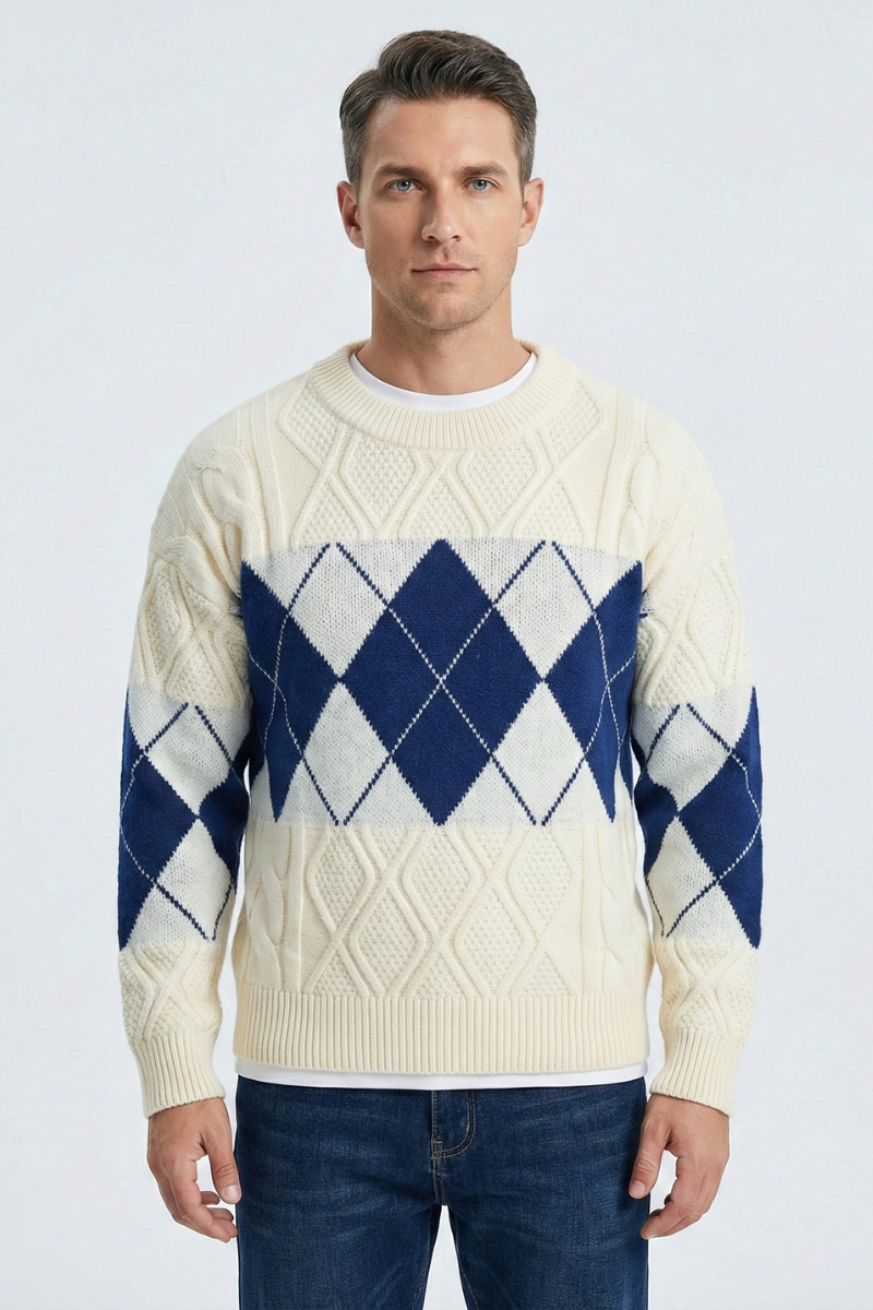Pull en maille géométrique Ellis | Zavon