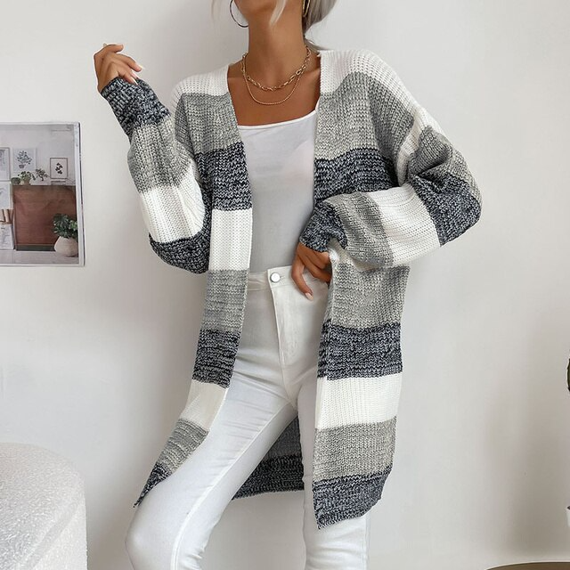 Pull long tricoté patchwork | Zavon