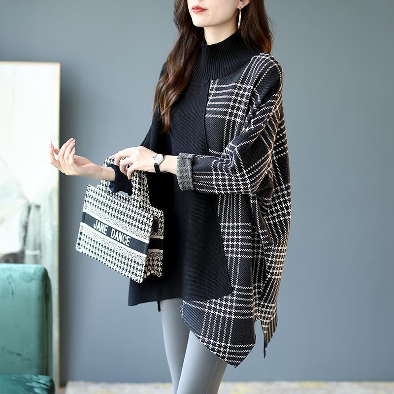 Pull à col roulé patchwork | Zavon