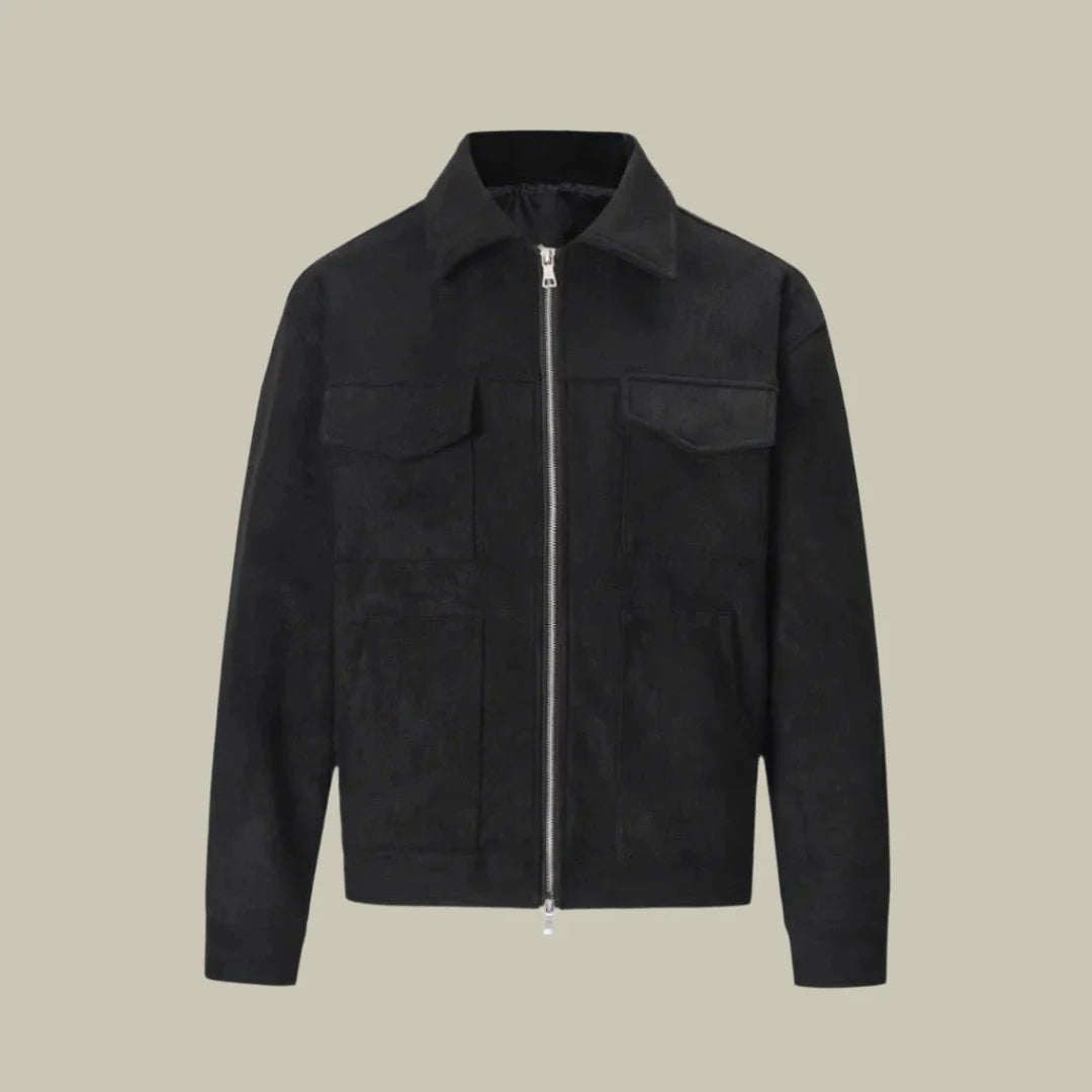 Veste surdimensionnée en daim pour hommes | Zavon