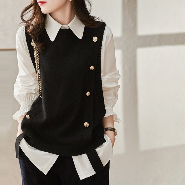Gilet tricoté uni | Zavon