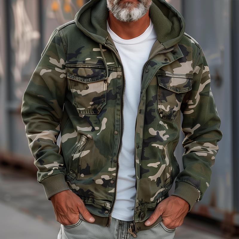 Veste cargo zippée camouflage pour hommes | Zavon