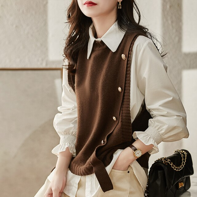 Gilet tricoté uni | Zavon