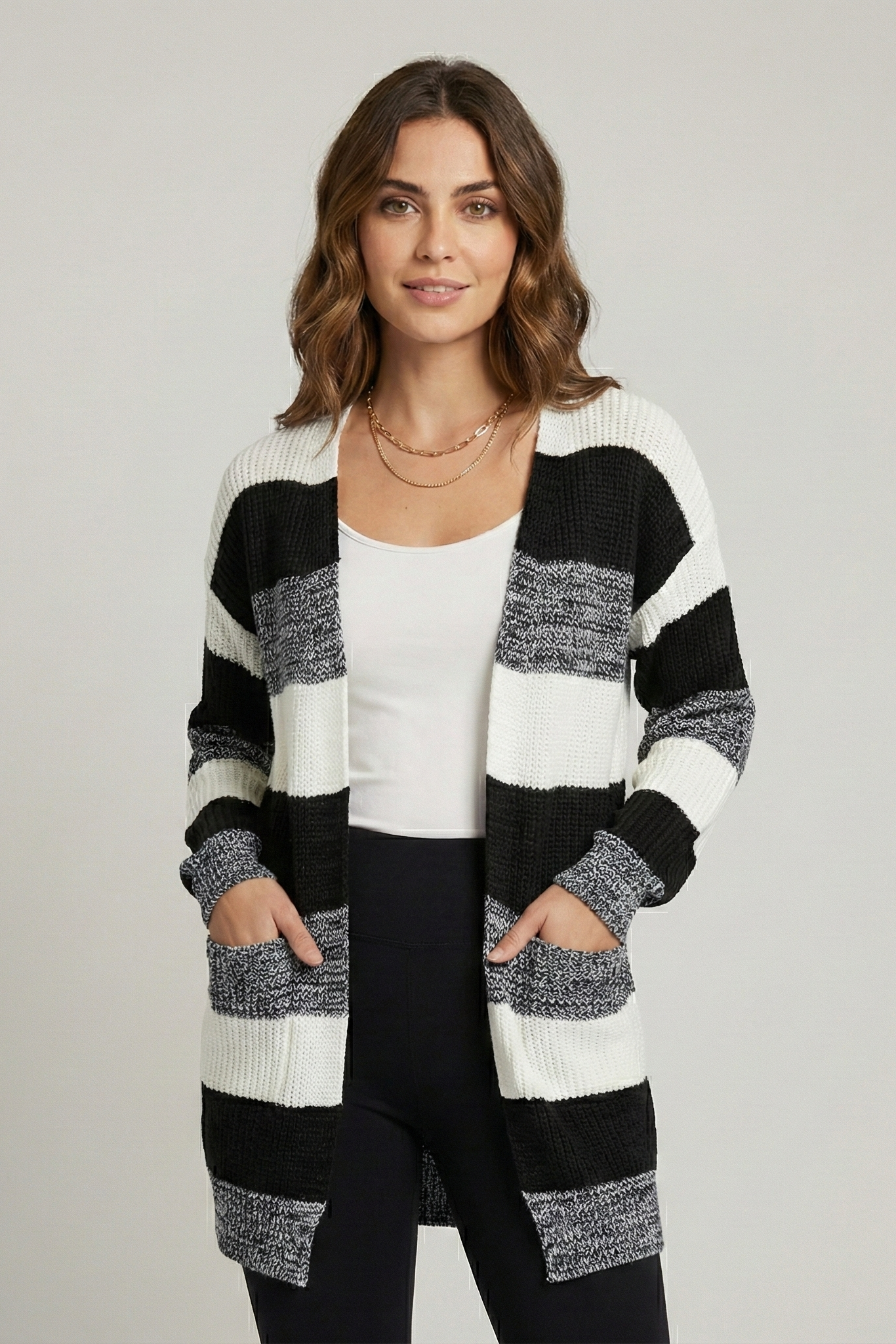 Pull long tricoté patchwork | Zavon