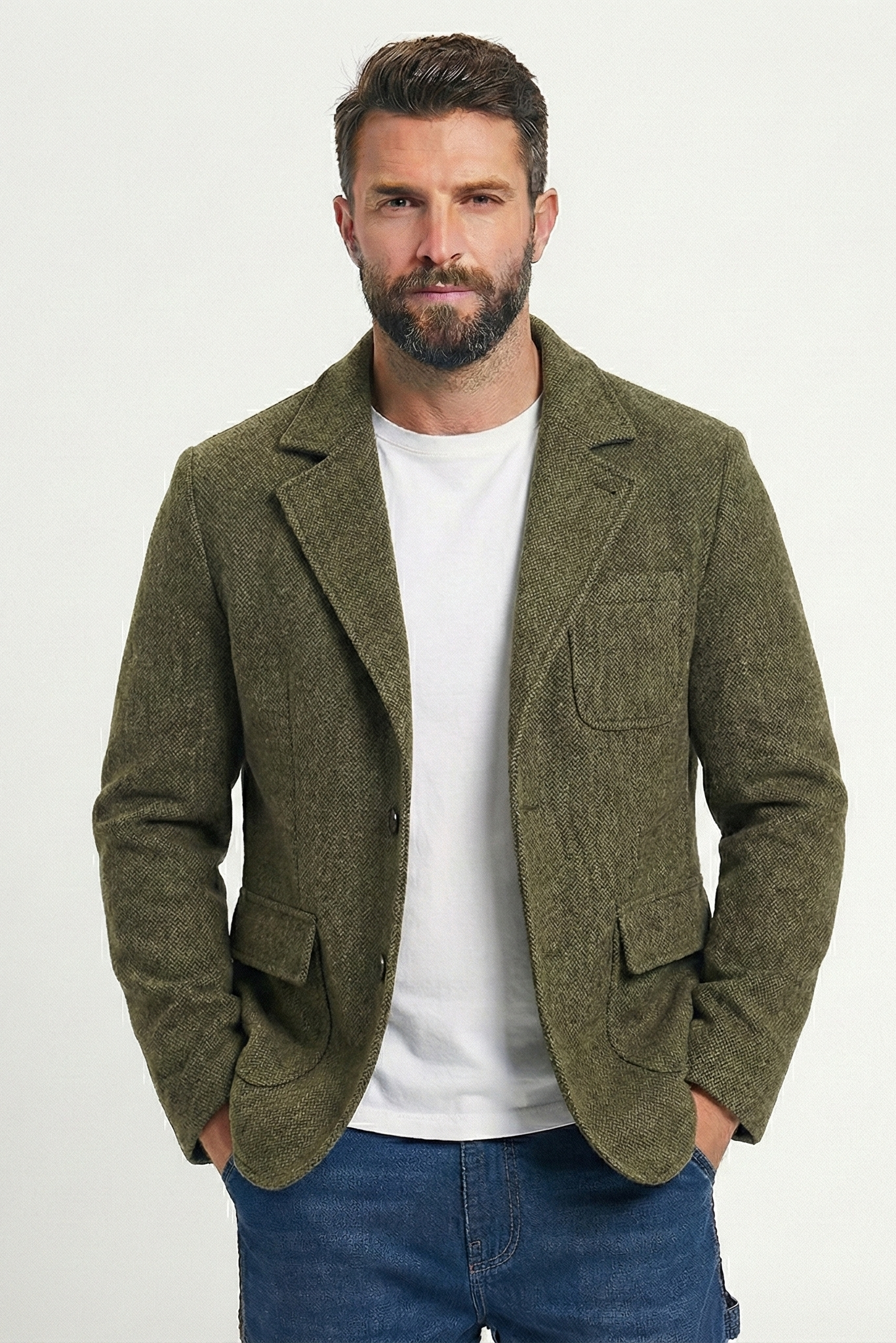 Veste à simple boutonnage en toile vintage pour hommes | Zavon