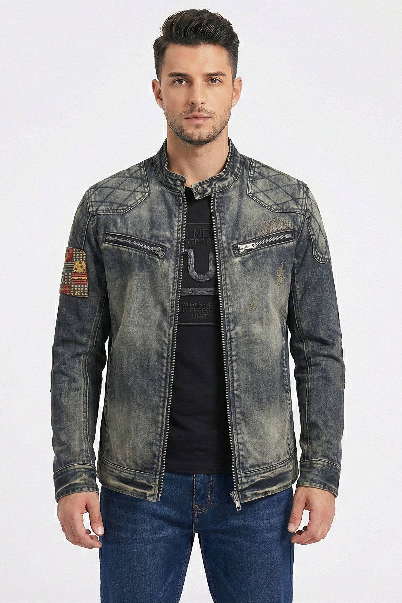 Veste en jean Stand Vintage pour hommes | Zavon