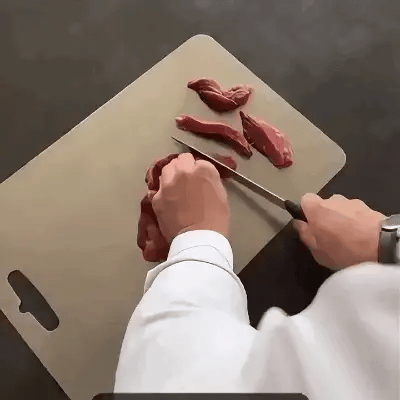 TitaniumCook™ | Planche à découper antibactérienne en acier inoxydable massif