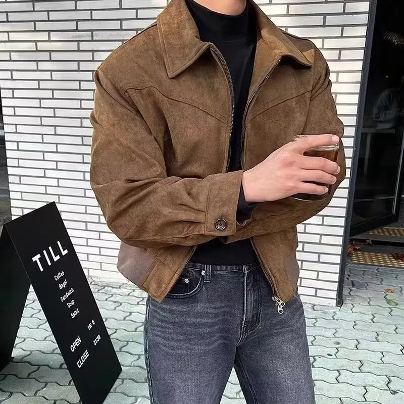 Veste zippée en daim pour homme | Zavon