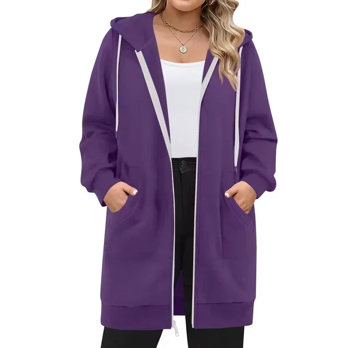 SoftHood™ • Long manteau à capuche pour femme, chaud et confortable