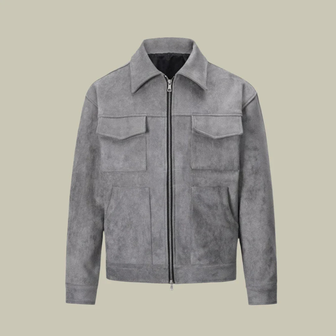 Veste surdimensionnée en daim pour hommes | Zavon