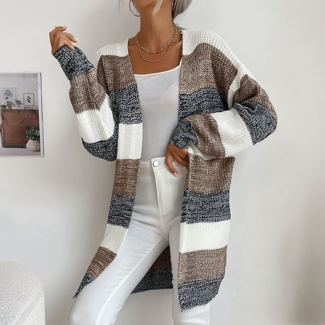 Pull long tricoté patchwork | Zavon