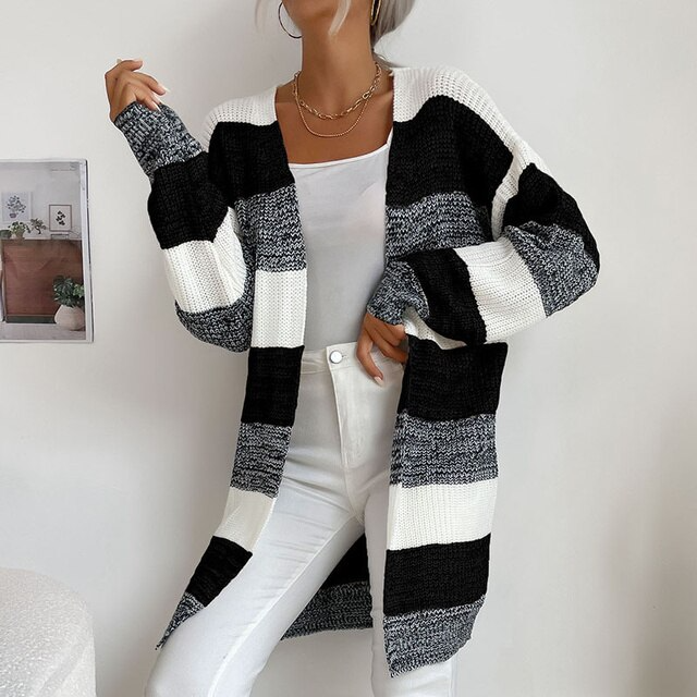 Pull long tricoté patchwork | Zavon