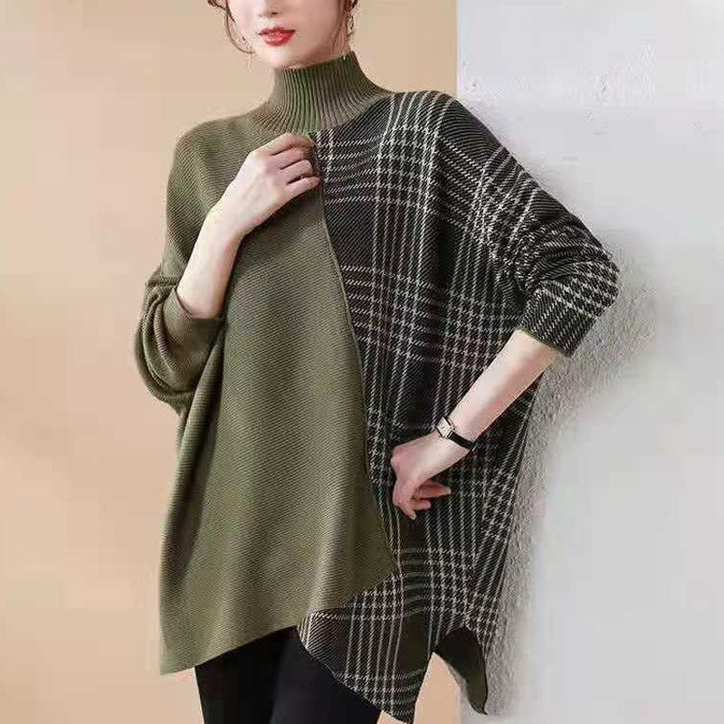 Pull à col roulé patchwork | Zavon