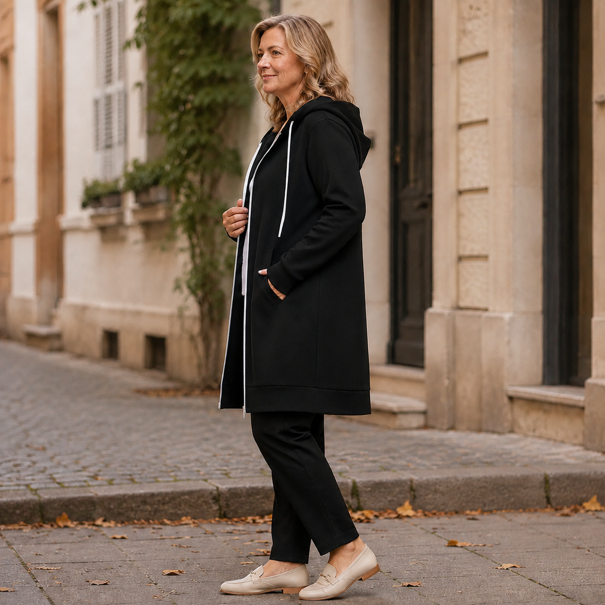 SoftHood™ • Long manteau à capuche pour femme, chaud et confortable