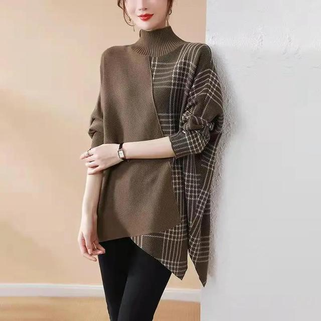 Pull à col roulé patchwork | Zavon